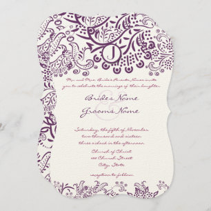Invitation Inséparables violets Conte de fées Monogrammes Mar