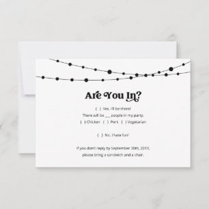 Invitation Insérez la fiche de réponse d'invitation amusante