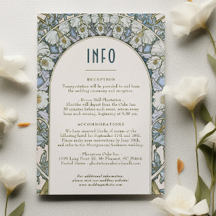 Invitation Insertion d'information de mariage Art Nouveau Vin