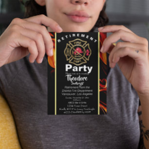 Invitation Insigne de pompier Pompier retraite