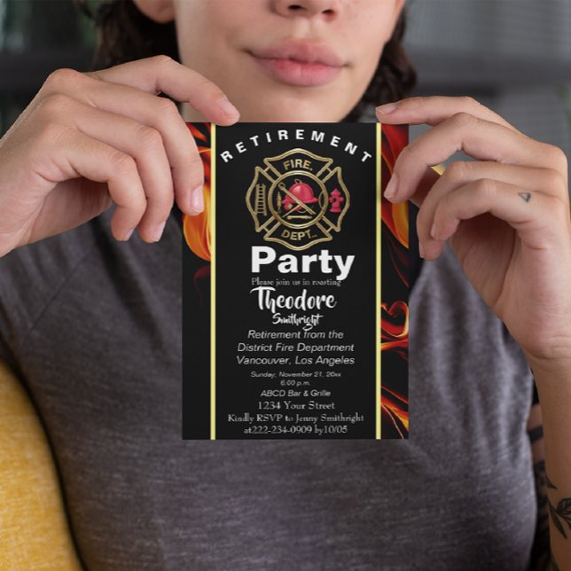 Invitation Insigne de pompier Pompier retraite (Créateur téléchargé)