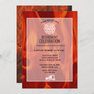 Invitation Insigne incendie pompier pompier Parti de retraite