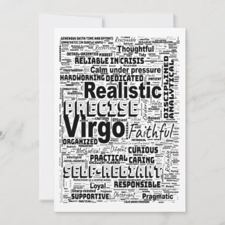 Invitation Inspiration de Nuage de Mots du Zodiaque Vierge