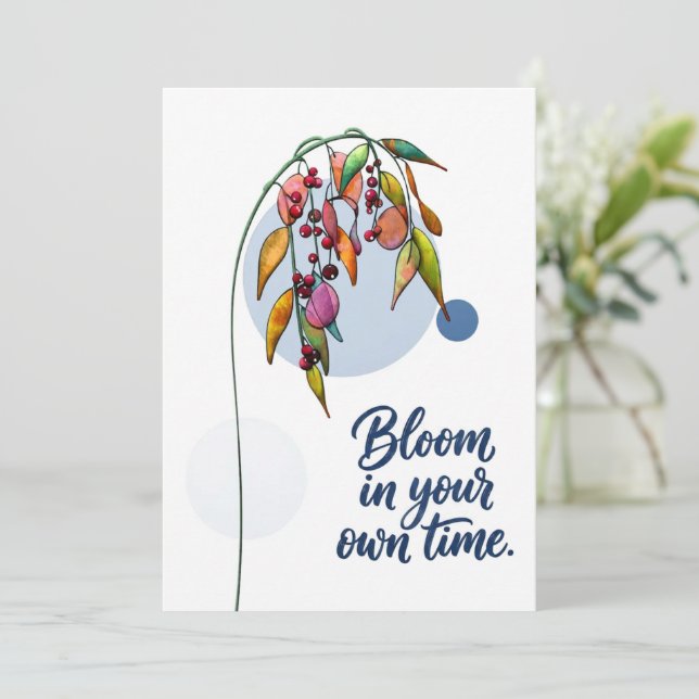 Invitation Inspiration florale avec des baies (Debout devant)