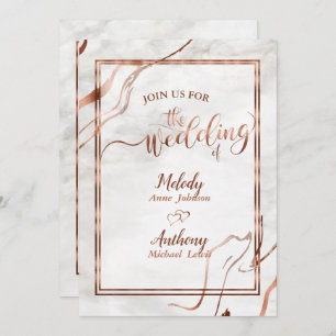 Invitation Inspiration moderne en cuivre et marbre italien Ma