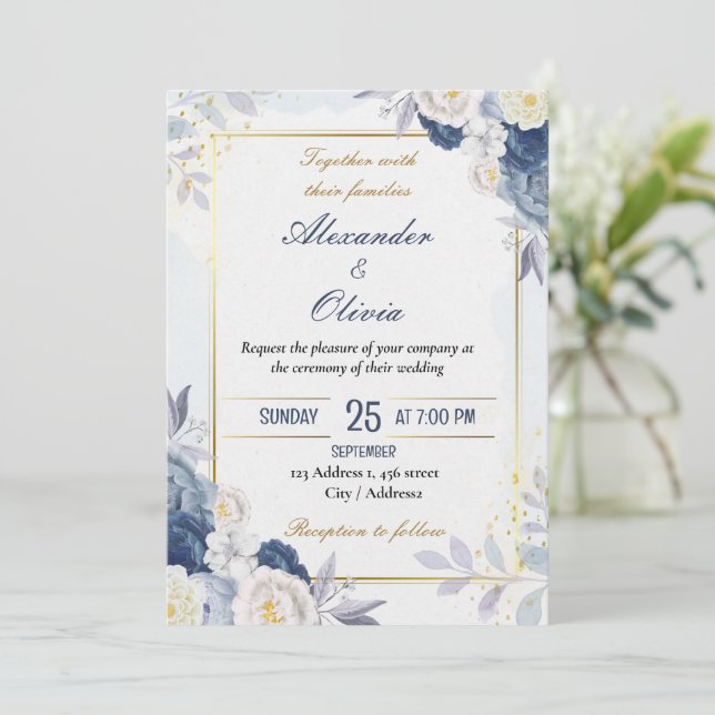 Invitation Inspiration pour une célébration de mariage (Debout devant)