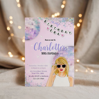 Invitation inspirée de l'ERA d'anniversaire swift