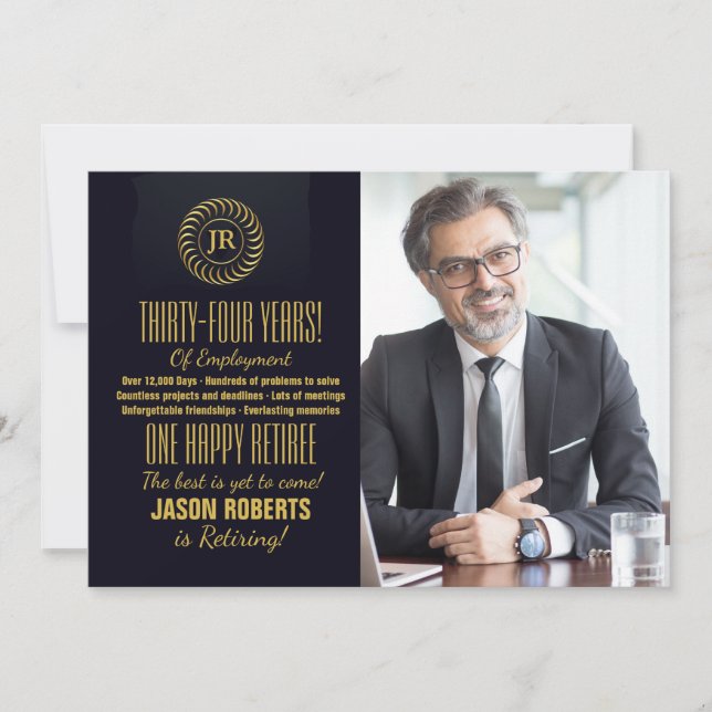 Invitation inspirée de partie de retraite de photo (Devant)