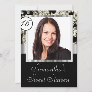 Invitation Instagram et sweet sixteen damassé