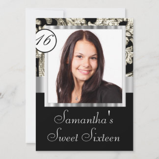 Invitation Instagram et sweet sixteen damassé