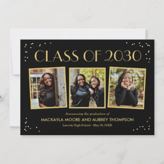 Invitation Instantanés amusants Editable Color Graduation Inv