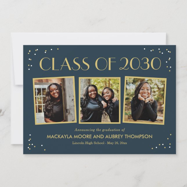 Invitation Instantanés amusants Editable Color Graduation Inv (Devant)