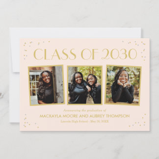 Invitation Instantanés amusants Editable Color Graduation Inv