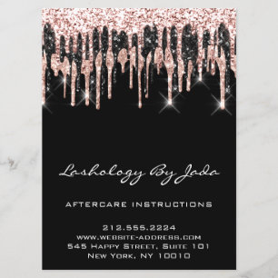 Invitation Instructions de suivi Lashes Retour Rose Moderne