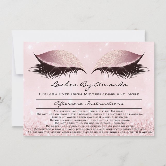 Invitation Instructions pour les soins postérieurs Pink Blush (Devant)