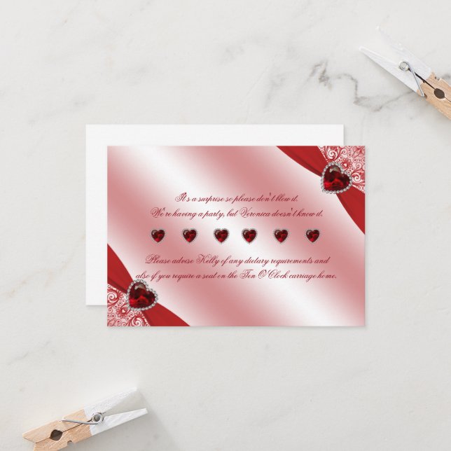 Invitation Instructions spéciales pour les 40 ans de mariage  (Devant/Arrière en situation)