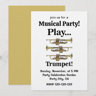 Invitation Instrument de trompette Trompettiste Fête musicale