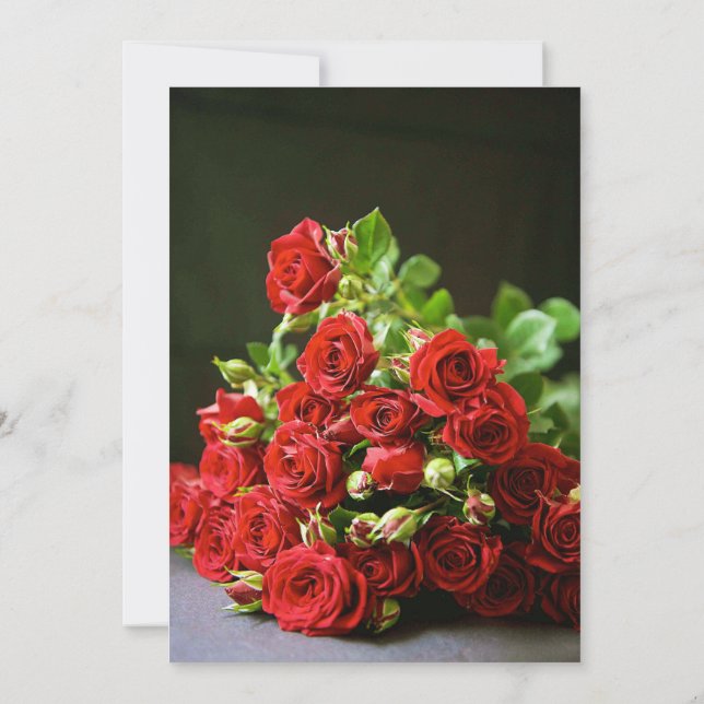 Invitation Intimate Close-Up Red Rose Hand-Held Engagement  (Dos)