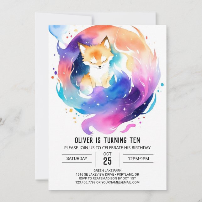 Invitation Into the Enchanted Fox Birthday (Devant)