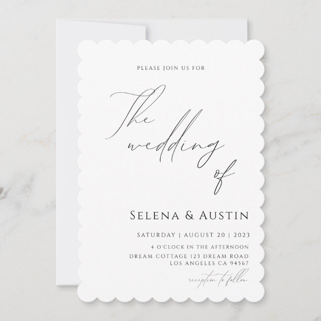 Invitation Inv Mariage Handscript Minimaliste (Devant)