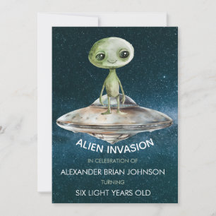 Invitation Invasion d'aliens d'âge personnalisé dans l'espace