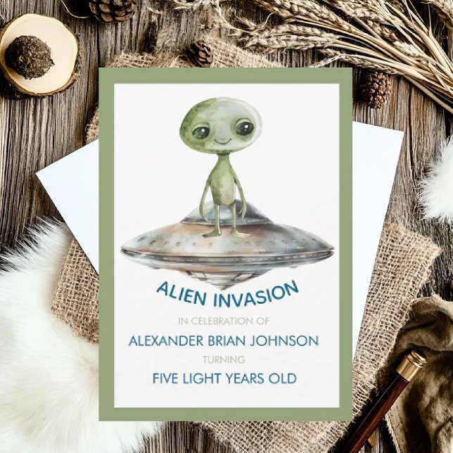 Invitation Invasion d'aliens d'âge personnalisé dans l'espace (Créateur téléchargé)