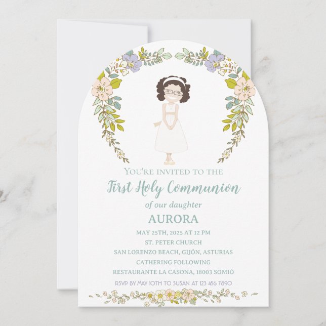 Invitation Invitación AURORA Primera Comunión (Devant)