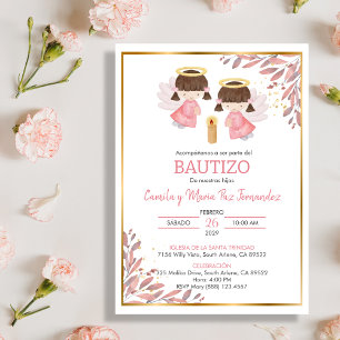 Invitation Invitacion Bautizo Invitacion Bautizo Feuilles Bap