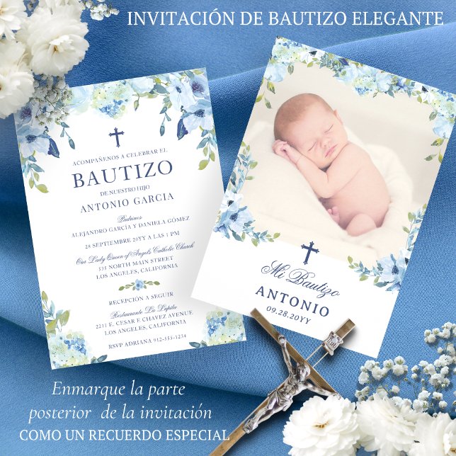 Invitation Invitación Bautizo para Niños Baptême espagnol (Créateur téléchargé)