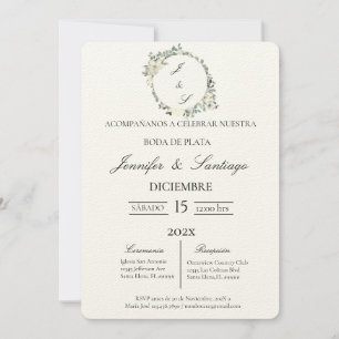 Invitation Invitación boda de plata