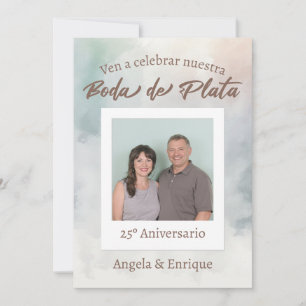 Invitation Invitación Boda Plata 25 años Foto Personalizada