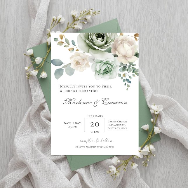 Invitation Invitación Boho Floral Wedding (Créateur téléchargé)