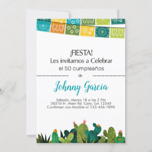 Invitation Invitación cactus fêtes de lapin pour mâle, hombre