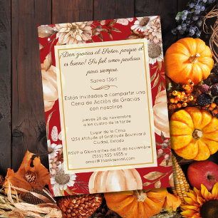 Invitation Invitación Cena de Acción de Gracias Cristiana