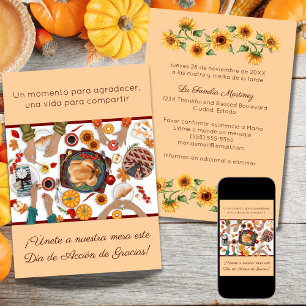 Invitation Invitación Cena de Acción de Gracias Mesa Familia