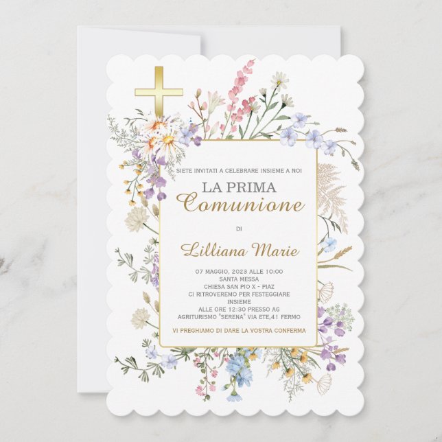 Invitation Invitación Comunión Niña (Devant)