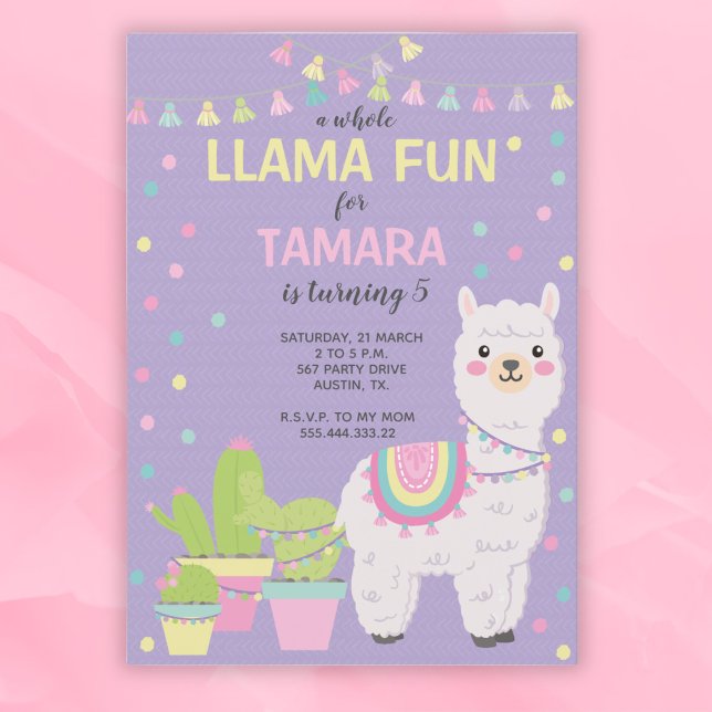 Invitation Invitación cumpleaños de Llama, llama divertida, c (Créateur téléchargé)