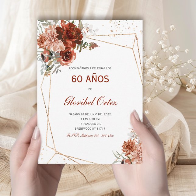 Invitation Invitación de 60 Años Mujer (Créateur téléchargé)
