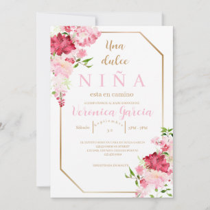 Invitation Invitacion de baby shower couleur rosa