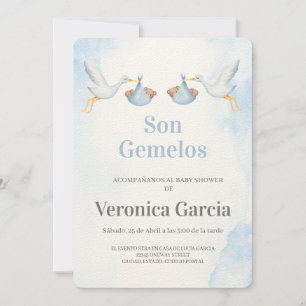 Invitation Invitacion de baby shower para gemelos