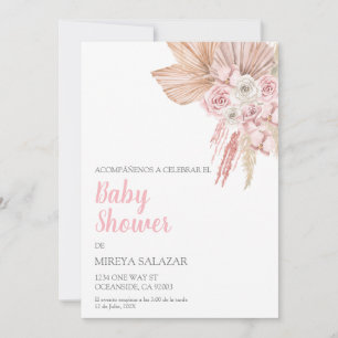 Invitation Invitacion de baby shower para niña tema boho