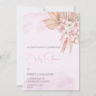 Invitation Invitacion de baby shower para niña tema boho