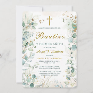 Invitation Invitación de Bautizo Y Primer Añito