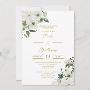 Invitation Invitación de boda con flor blanca