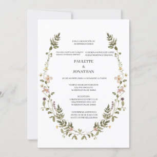 Invitation Invitacion de boda con ramo de flor