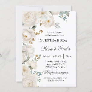 Invitation Invitacion de boda de flor blanca