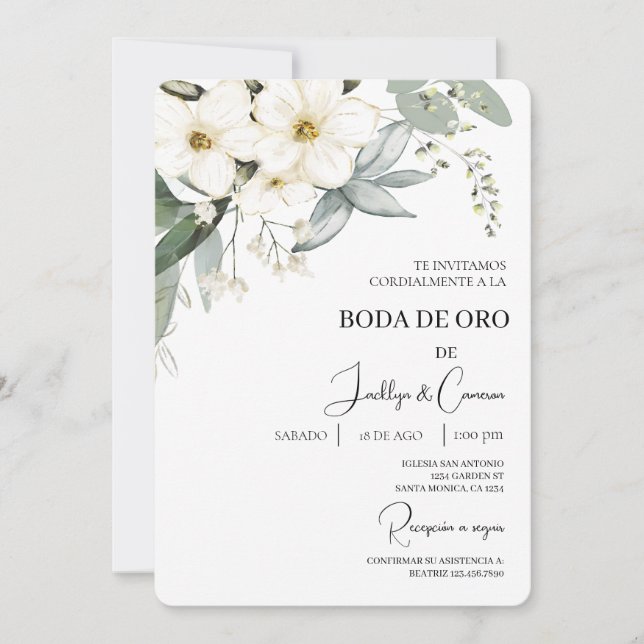 Invitation Invitación de boda de oro (Devant)