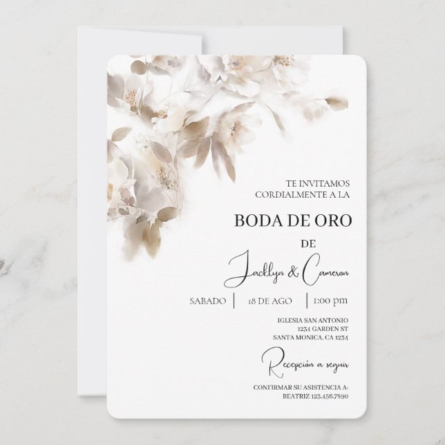 Invitation Invitación de boda de oro (Devant)