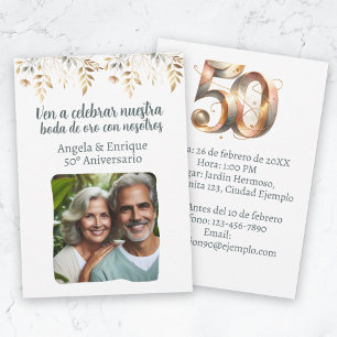 Invitation Invitación de boda de oro de 50 años con foto