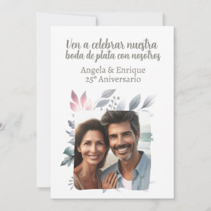 Invitation Invitación de boda de plata de 25 años con foto
